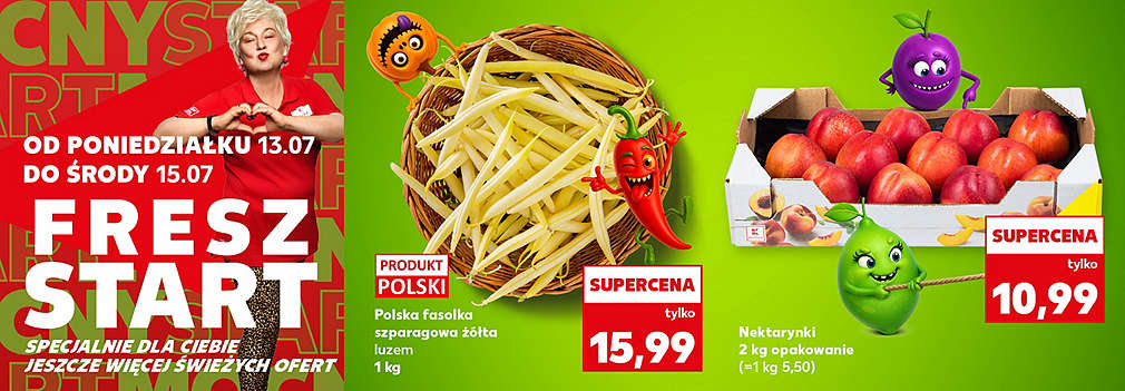 fasolka i nektarynki
