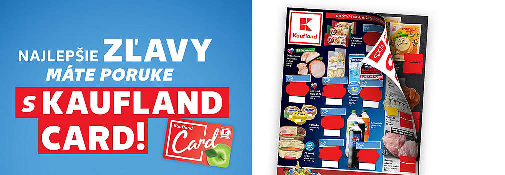 Ušetrite s vernostnou kartou! Prezrite si aktuálny leták Kaufland platný od štvrtka 4. 6. 2026. Nakúpte mrazené krémy, slovenské údeniny, trvanlivé mlieko Bohemilk, Pepsi, tortilly či čerstvé čerešne za bezkonkurenčné ceny.