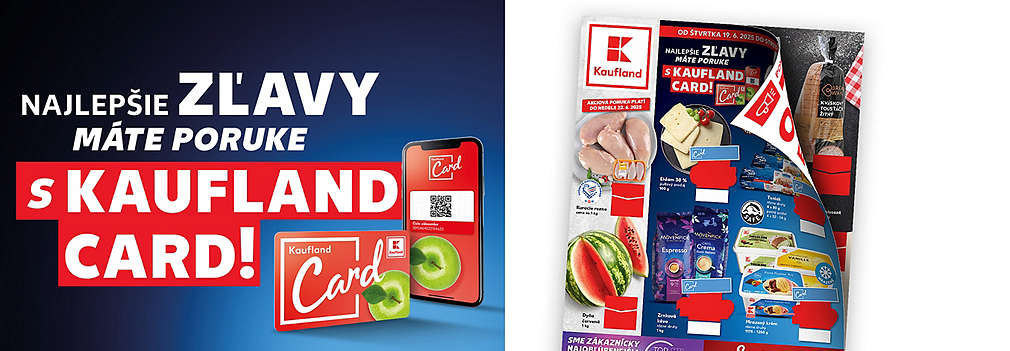 Obrázok propaguje Kaufland Card a zľavy, ktoré s ňou môžete získať.
