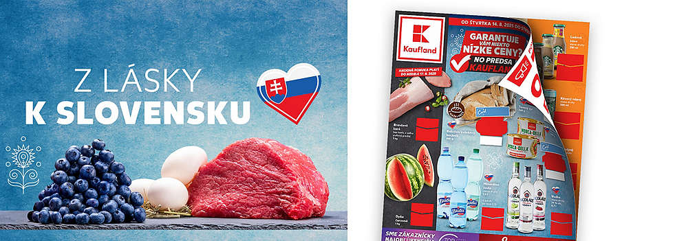 Kaufland leták platný od 14. do 17. augusta 2025 ponúka bravčové karé, babičkin kváskový bochník, dyňu, minerálnu vodu, vodku a ďalšie produkty za výhodné ceny.