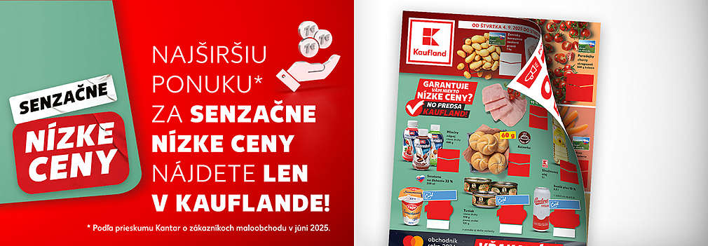 Prezrite si aktuálny leták Kaufland a objavte najširší sortiment potravín za senzačné nízke ceny! Leták je platný od 4.9.2025.