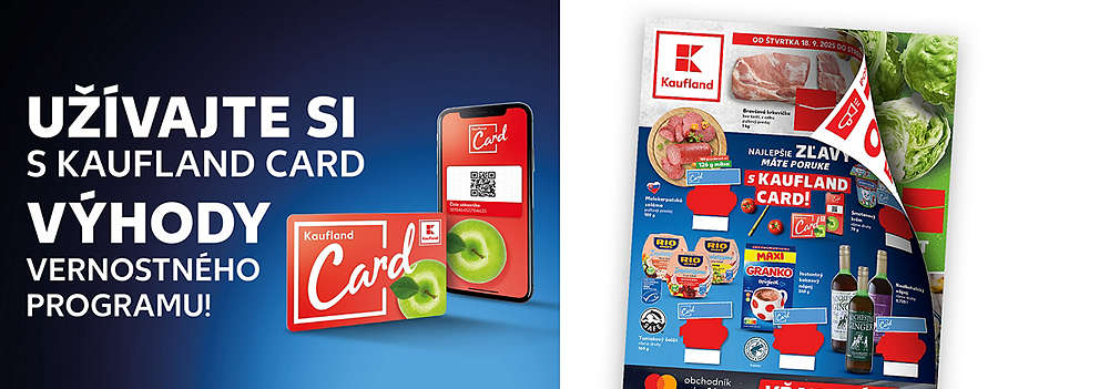 rezrite si aktuálny leták Kaufland, platný od 18. 9. 2025! Objavte najlepšie zľavy, ktoré získate s vernostným programom Kaufland Card. Nájdete v ňom ponuky na mäso, zeleninu a obľúbené produkty so špeciálnymi kupónmi.