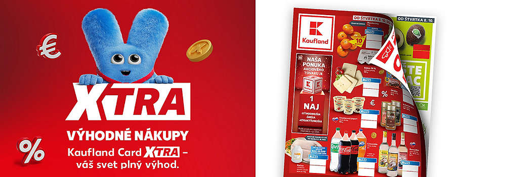 Prelistujte si najnovší leták Kaufland platný od štvrtka 8. 10.! Objavte svet plný výhod s Kaufland Card XTRA a užite si ešte výhodnejšie nákupy pre vašu domácnosť. Zbierajte body, využívajte kupóny, nakupujte stovky akciových produktov a ušetrite pri každom nákupe na maximum!