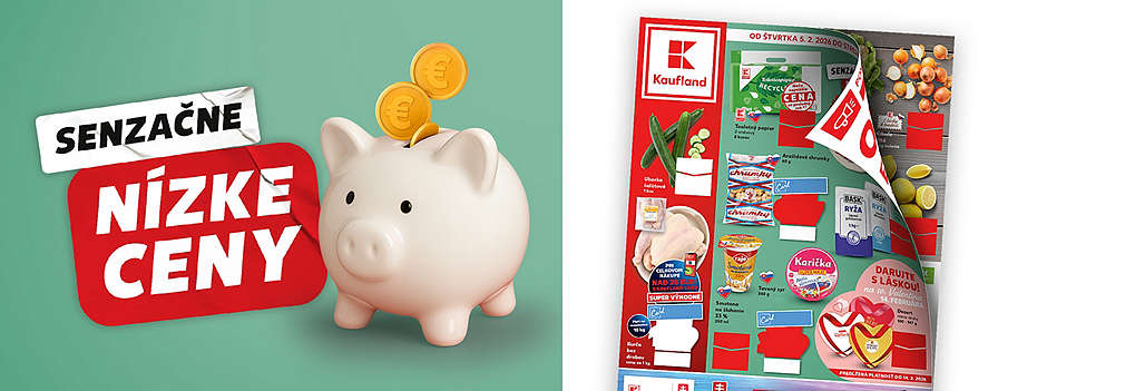 Prezrite si aktuálny leták Kaufland platný od štvrtka 5. 2. 2026! Využite ponuku „Senzačne nízke ceny“ a nakúpte výhodne uhorky, ryžu, slovenské kurča či valentínske bonboniéry v tvare srdca.