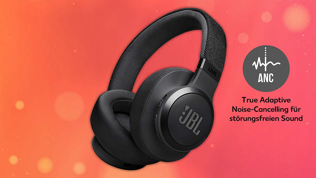 »JBL Live 775NC«; 99.99 Treuepreis; UVP 179.99; 44 % Treuevorteil⁵; ANC: True Adaptive Noise-Cancelling für störungsfreien Sound