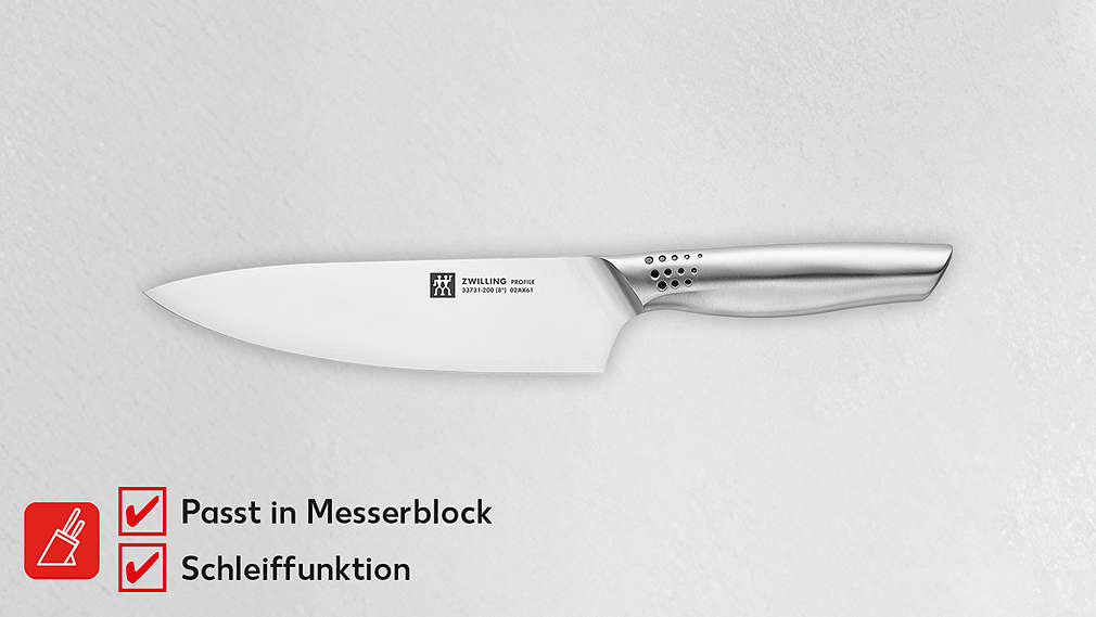 Kochmesser ZWILLING; 18.99 Treuepreis; UVP 84.95; 77 % Treuevorteil¹; Passt in Messerblock, Schleiffunktion