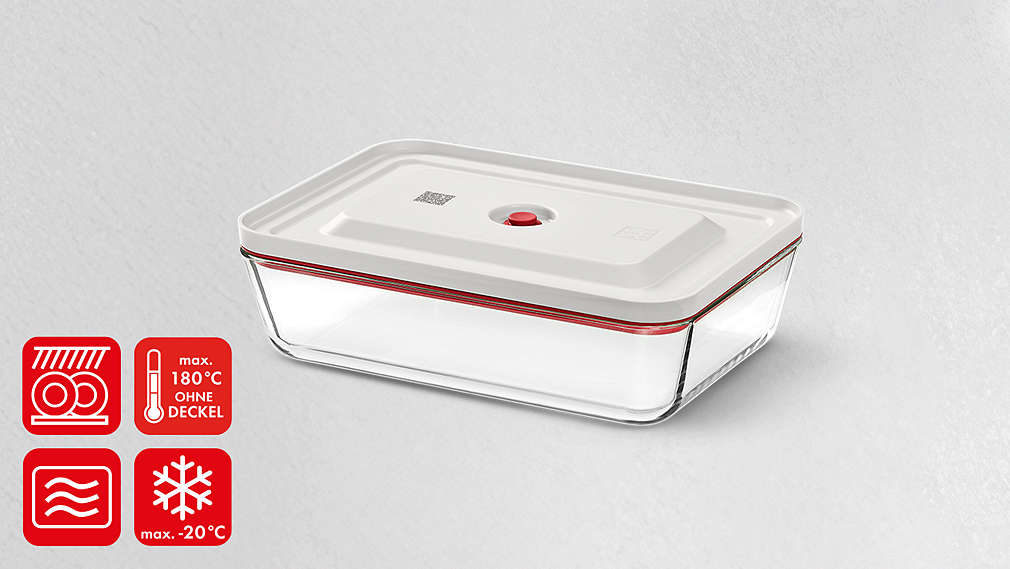 ZWILLING »FRESH & SAVE« Vakuum-Auflaufform; 11.99 Treuepreis; UVP 34.95; 65 % Treuevorteil¹; Hitze bis max. 180 °C; Kälte bis max. -20 °C, mikrowellen- und spülmaschinengeeignet