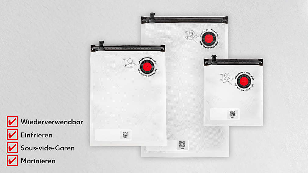 ZWILLING »FRESH & SAVE« Vakuumbeutel-Set; 4.99 Treuepreis; UVP 14.95; 66 % Treuevorteil; Wiederverwendbar, Einfrieren, Sous-vide-Garen, Marinieren