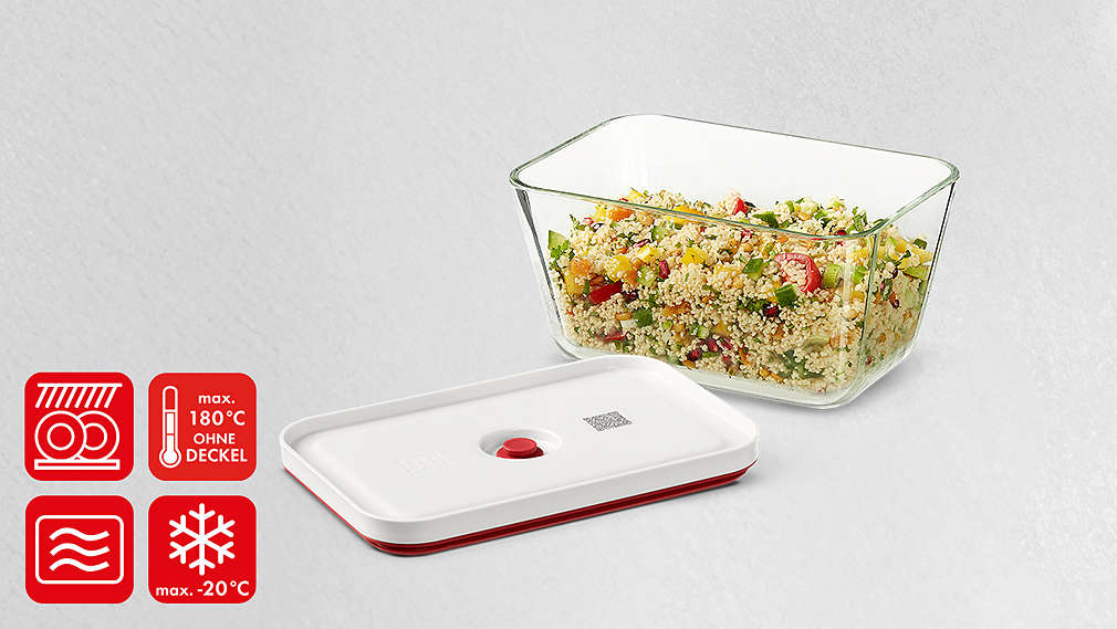 ZWILLING »FRESH & SAVE« Vakuumbox L; 7.99 Treuepreis; UVP 22.95; 65 % Treuevorteil¹; Hitze bis max. 180 °C; Kälte bis max. -20 °C, mikrowellen- und spülmaschinengeeignet
