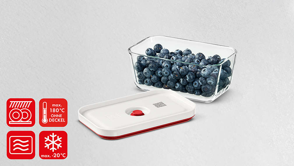 ZWILLING »FRESH & SAVE« Vakuumbox M; 5.99 Treuepreis; UVP 17.95; 66 % Treuevorteil¹; Hitze bis max. 180 °C; Kälte bis max. -20 °C, mikrowellen- und spülmaschinengeeignet