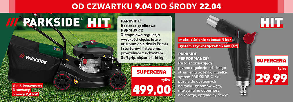 Kosiarka i pistolet zraszający