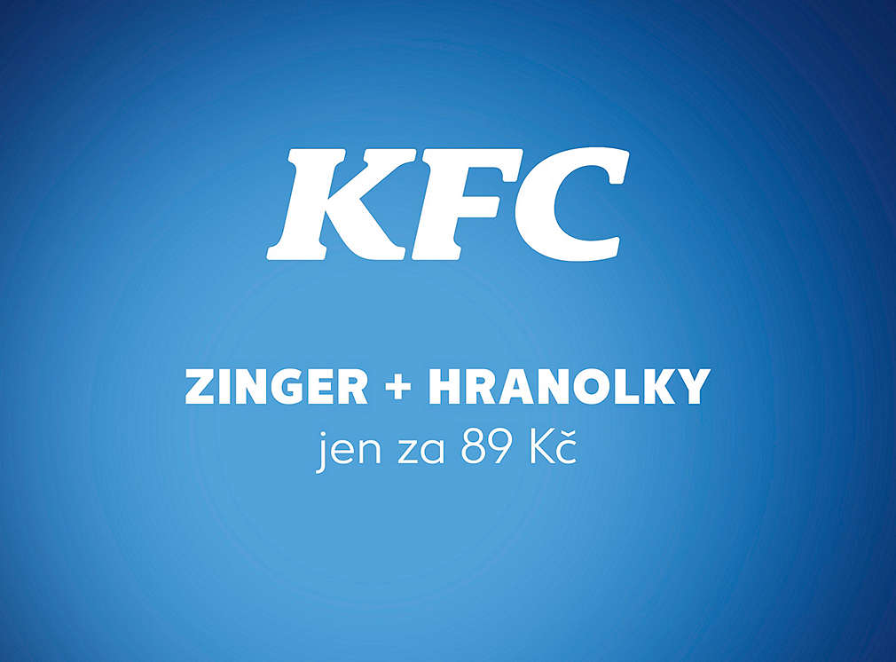 KFC zinger + hranolky jen za 89 Kč.