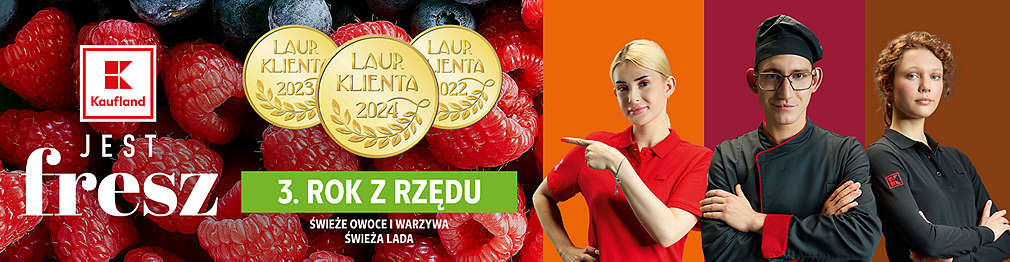 Rozsypane maliny i trzy laury klienta otrzymane przez KAufland