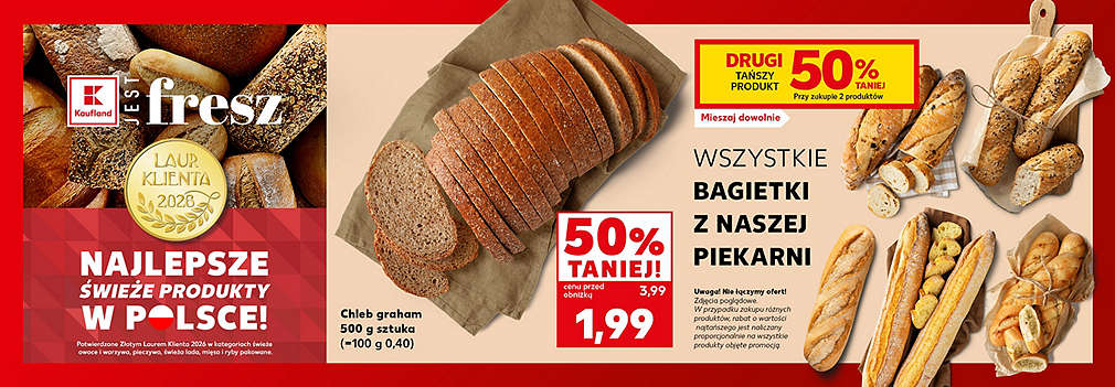 chleb graham i promocja na bagietki