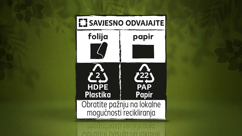 Trennhinweis von Kaufland, wie er auf ausgewählten Mehrkomponentverpackungen zu finden ist