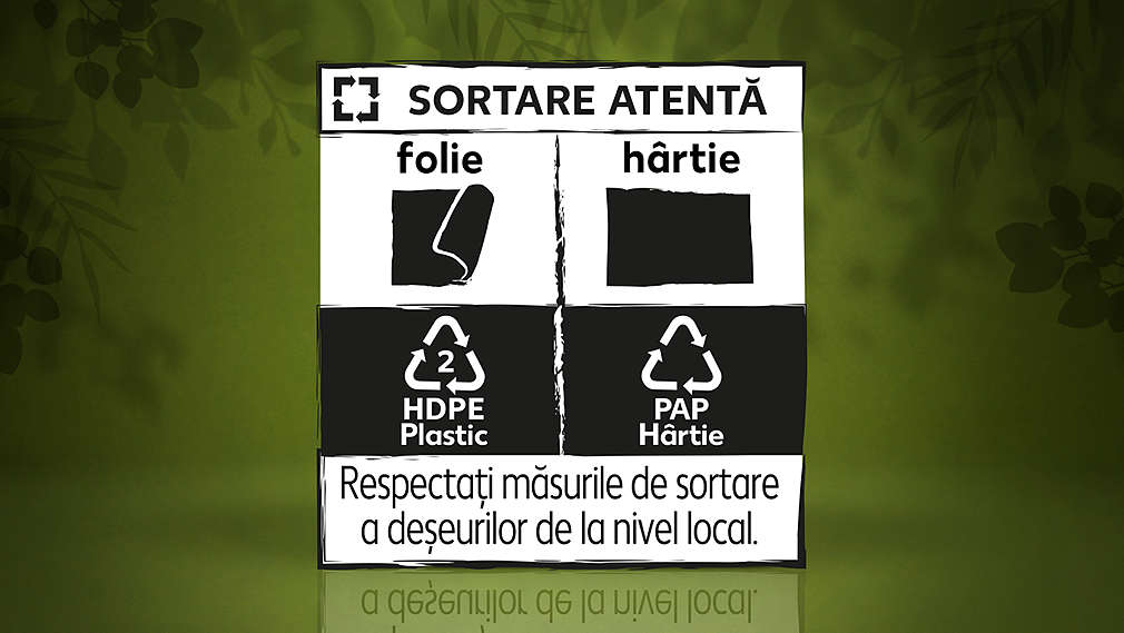 Trennhinweis von Kaufland, wie er auf ausgewählten Mehrkomponentverpackungen zu finden ist