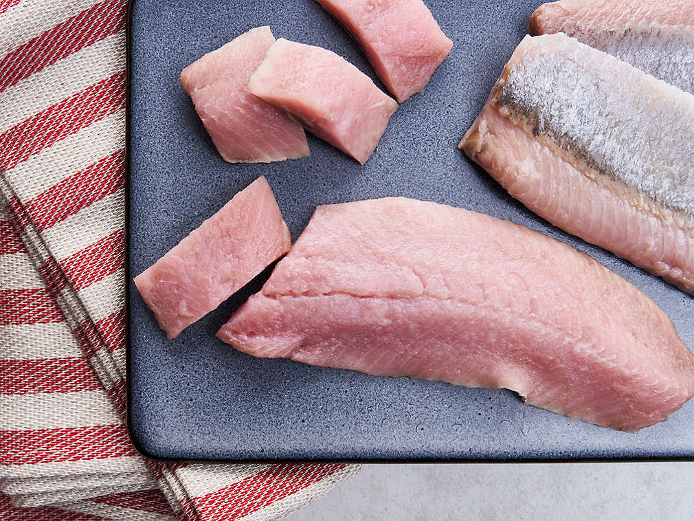 Čerstvý matjes v detailním pohledu