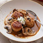 Fotografija recepta Pureće okruglice u umaku od gljiva