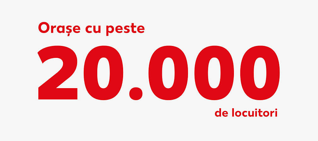Orașe cu peste 20.000 de locuitori.