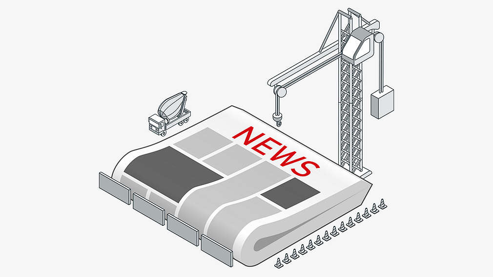 newspaper combined with construction site elements