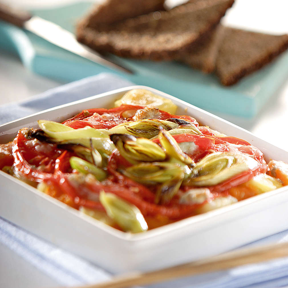 Изобразяване на рецептата Огретен с тиква и домати