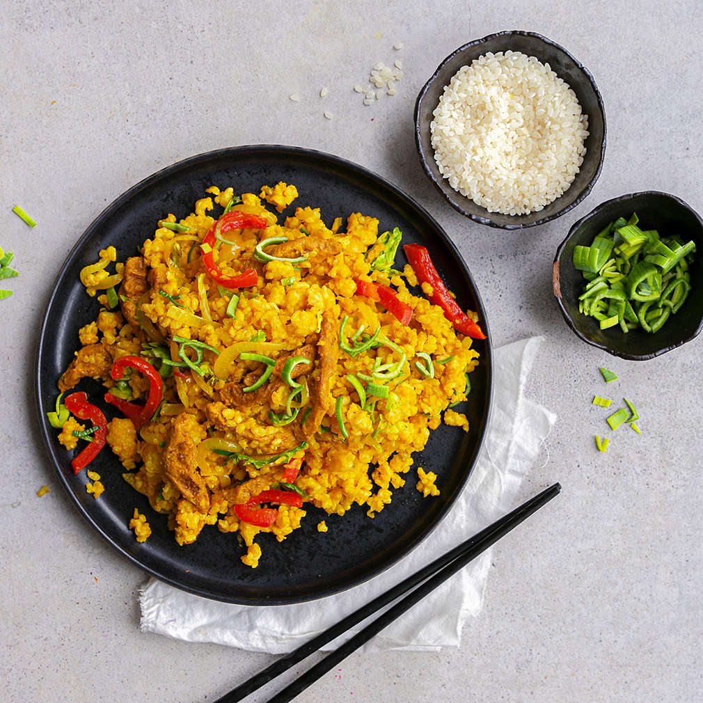 Zobrazit Kari rýže se zeleninou a vepřovými nudličkami receptů