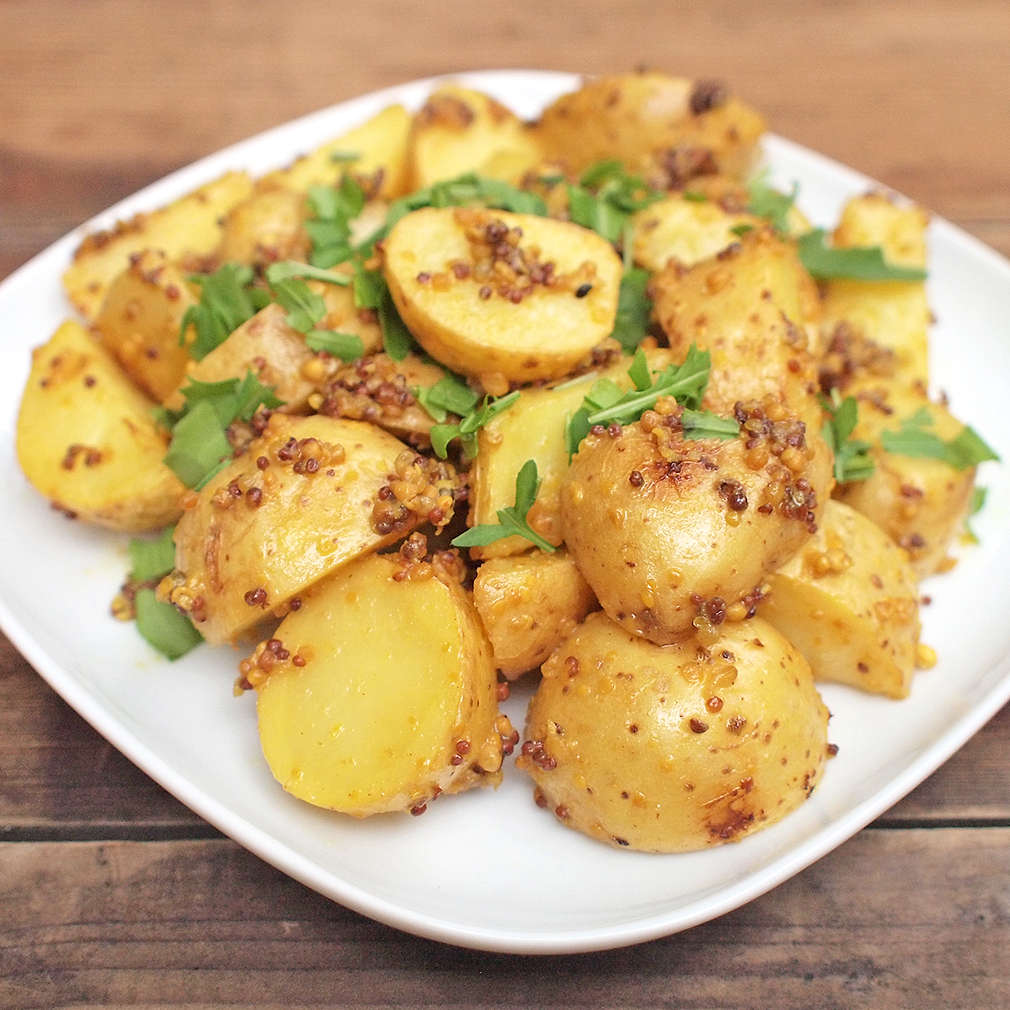 Zobrazit Pikantní brambory pečené na hořčici receptů