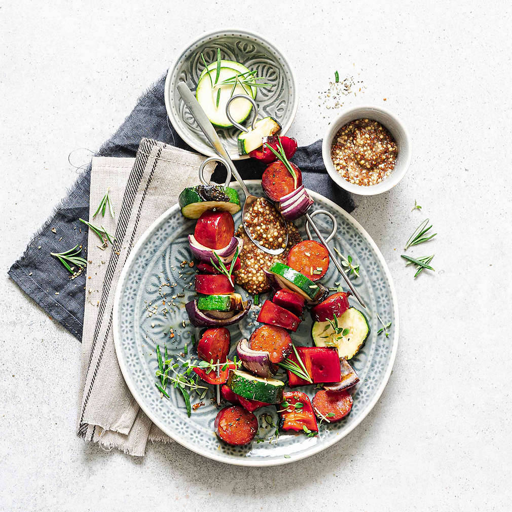 Zobrazit Zeleninové špízy s paprikovou klobásou receptů