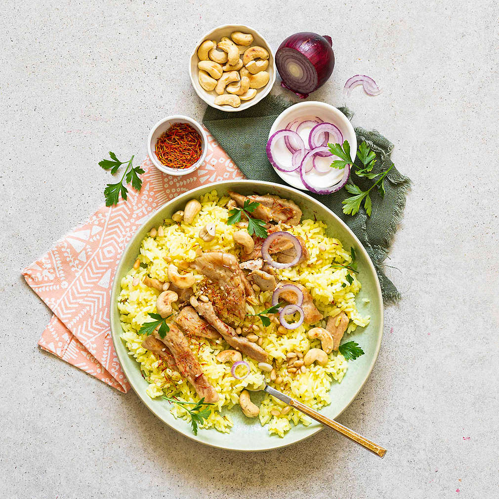 Zobrazit Šafránová rýže s kuřecím masem receptů