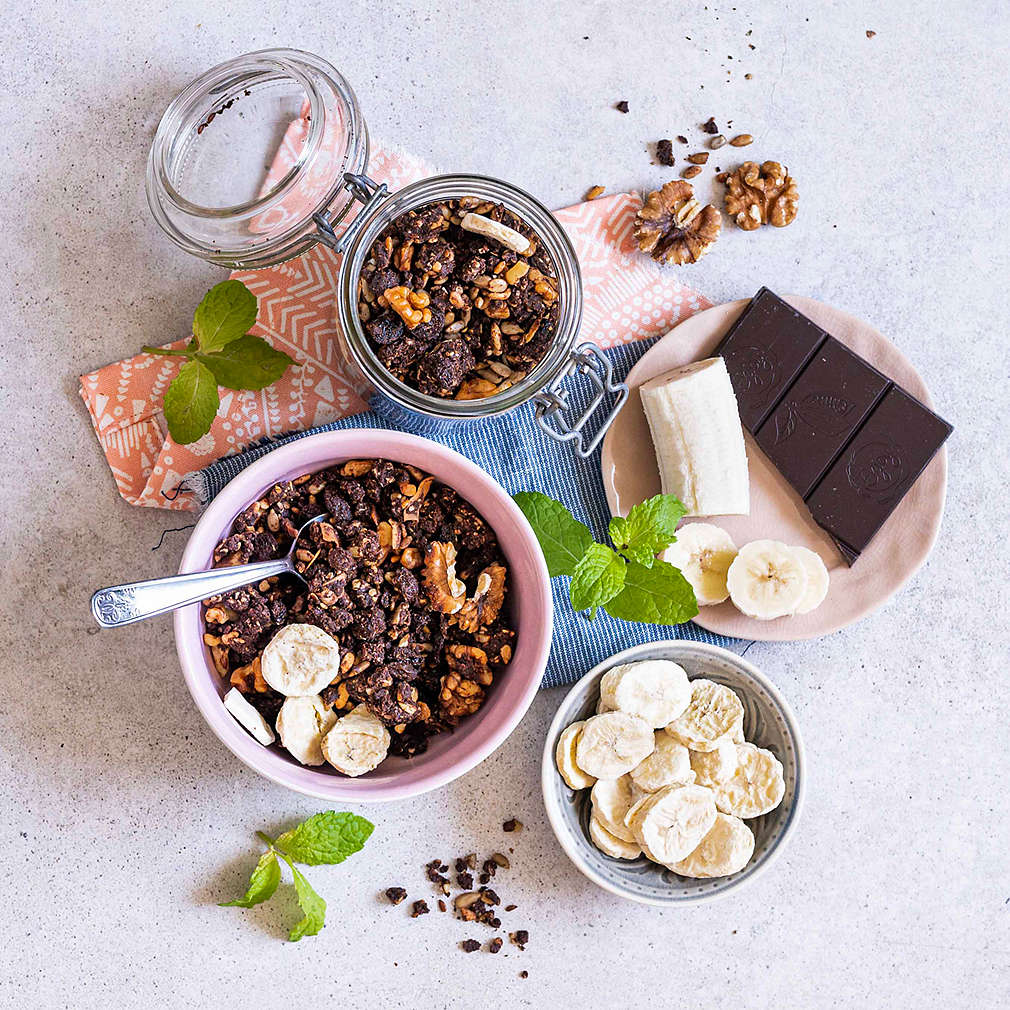 Zobrazit Čokoládovo-banánová granola receptů