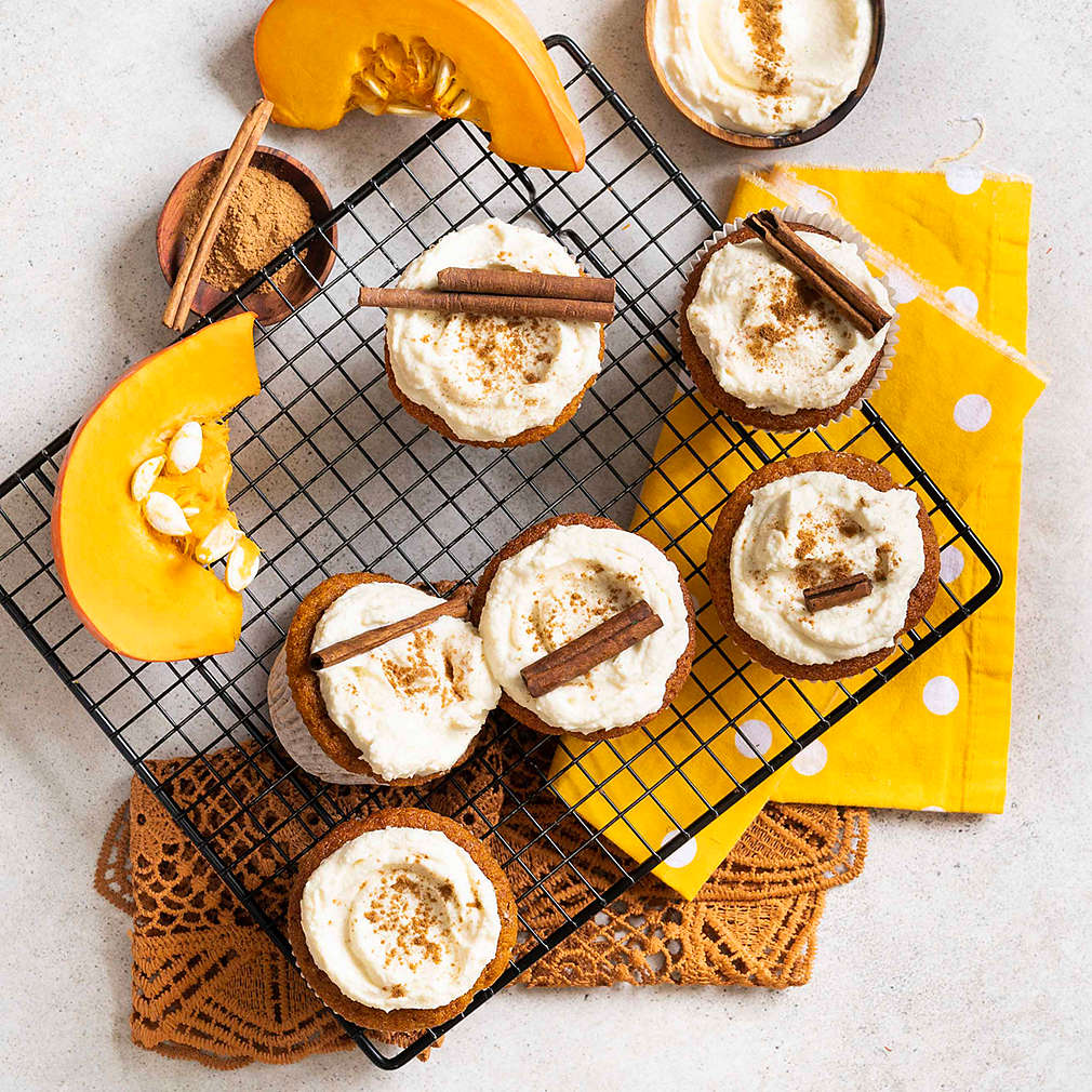 Zobrazit Dýňové cupcakes s tvarohovým krémem receptů