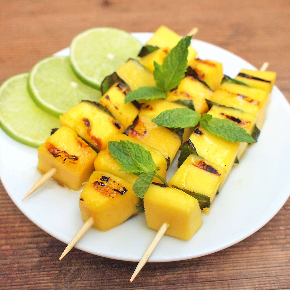 Zobrazit Grilované mango špízky s mátou receptů