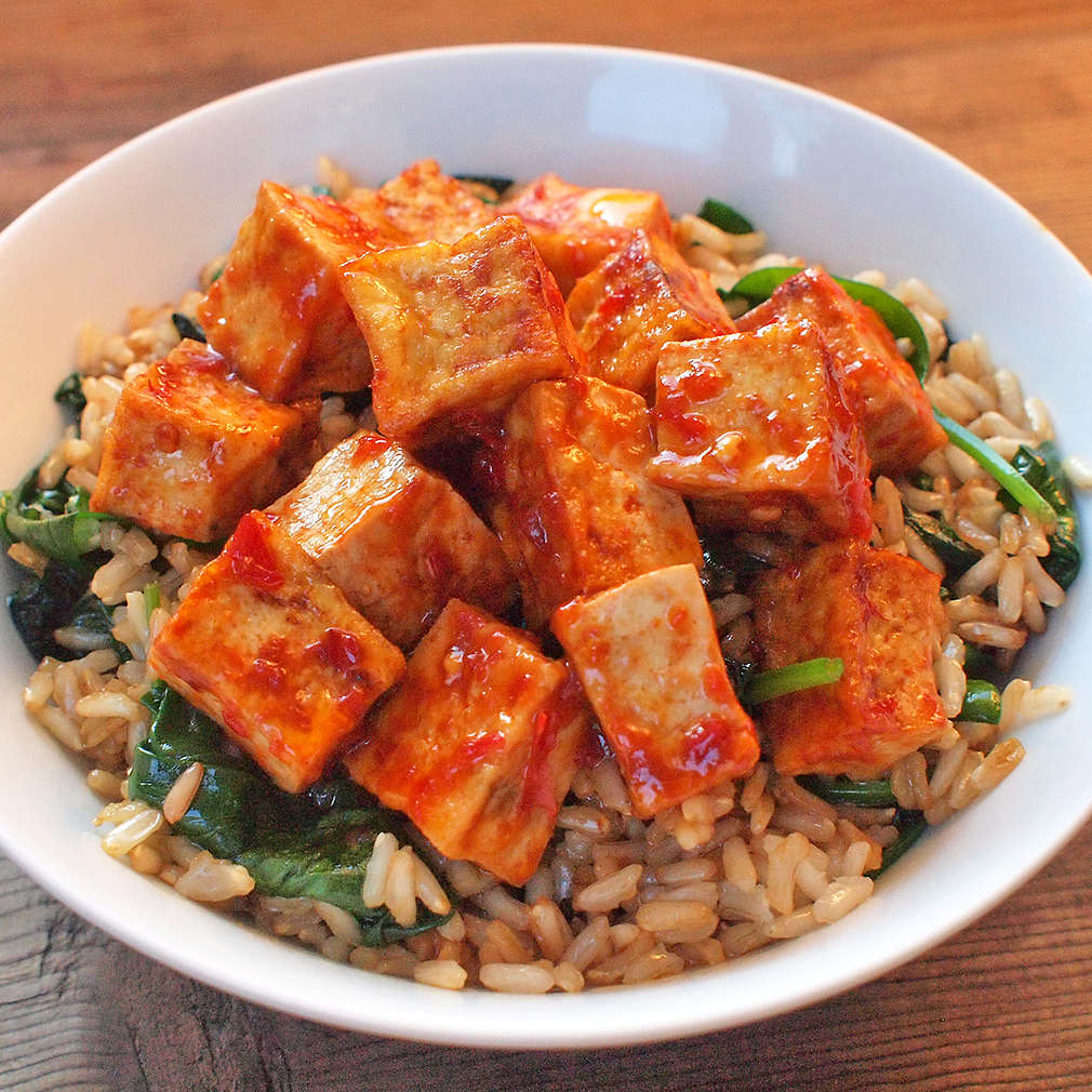 Zobrazit Hnědá rýže s pálivým tofu receptů