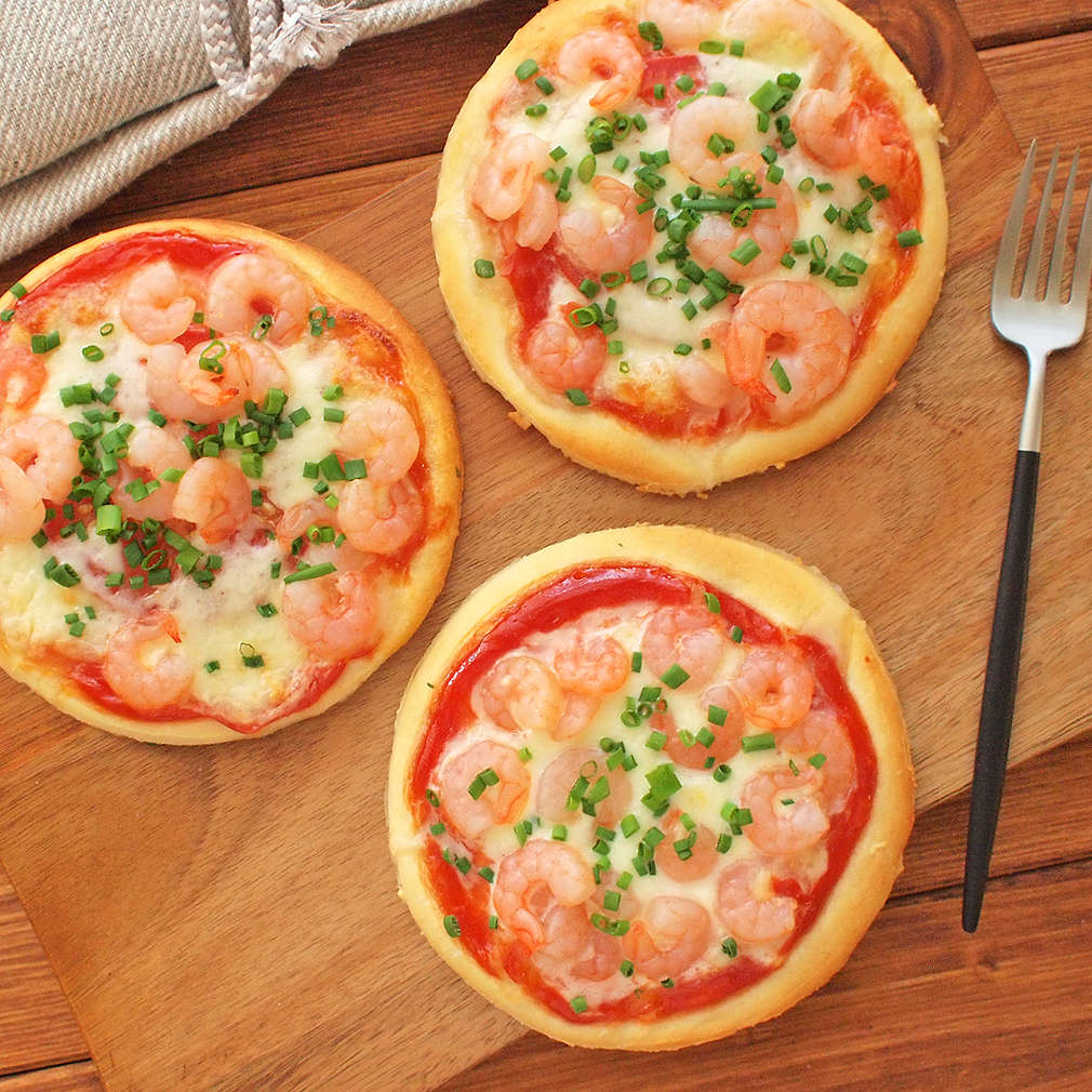 Zobrazit Mini pizza s krevetami receptů