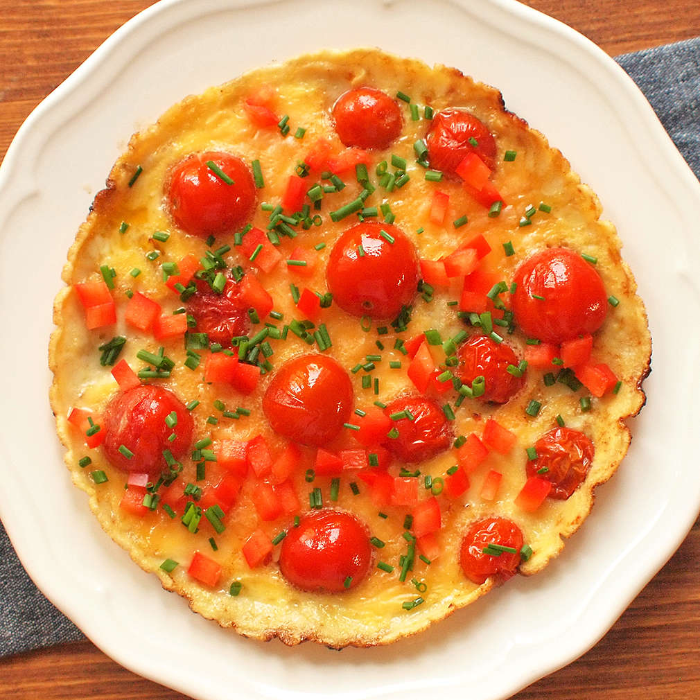 Zobrazit Omeleta s pečenými rajčaty receptů