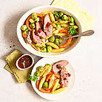 Zobrazit Bramborové špecle se zeleninou a kachním prsem receptů