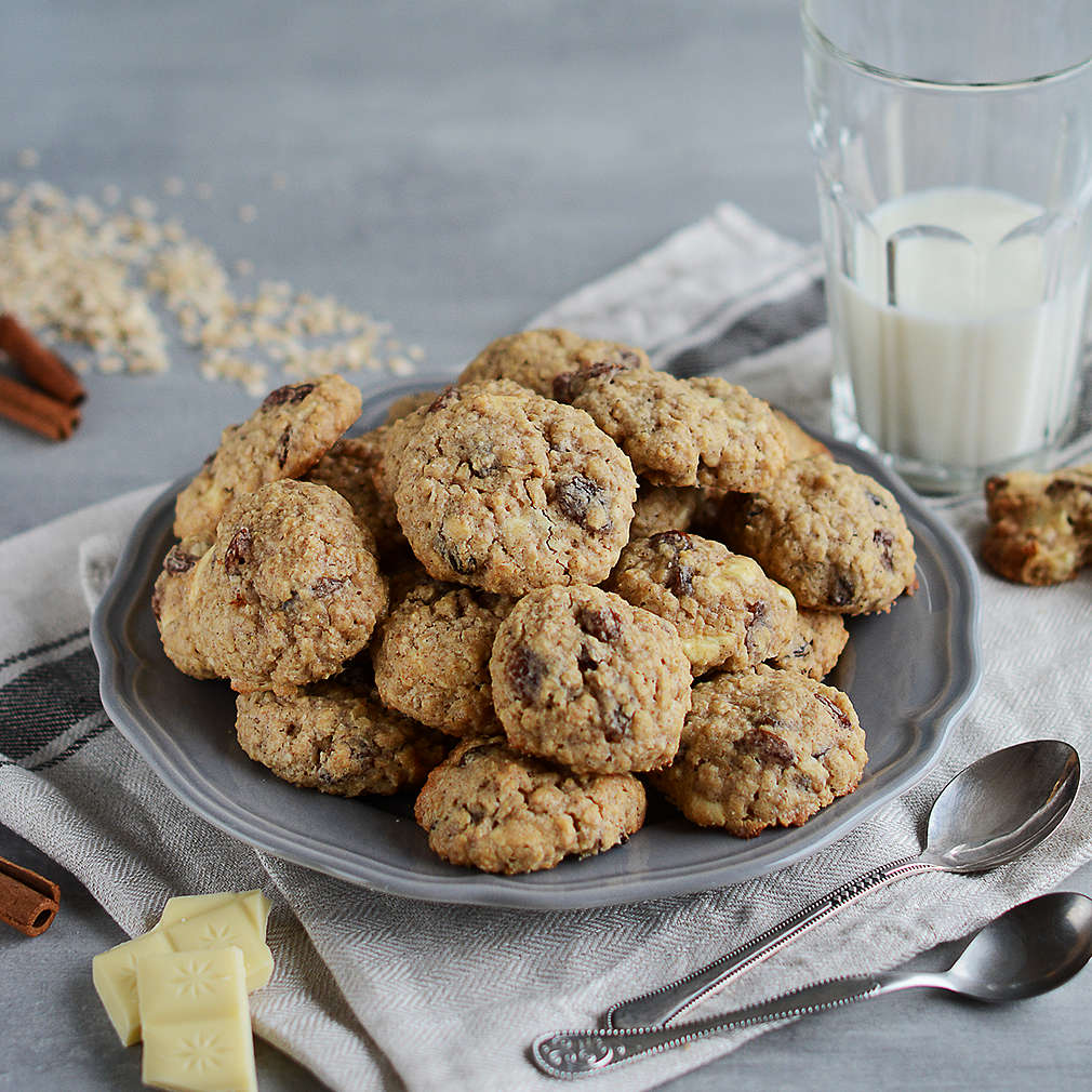 Zobrazenie receptu Cookies s ovsenými vločkami a bielou čokoládou