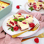 Zobrazenie receptu Malinové cheesecake kocky