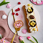 Zobrazenie receptu Piškótová roláda s malinovým gélom a smotanovým krémom