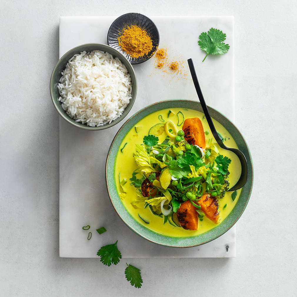 Abbildung des Rezepts Grünes Curry mit Sommergemüse