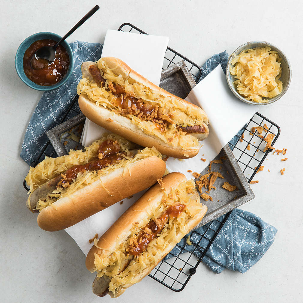 Zobrazenie receptu Hot dog s klobásou a kyslou kapustou