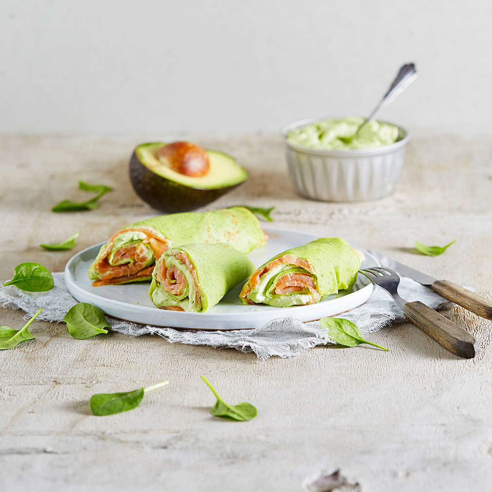 Imaginea rețetei Clătite cu spanac și avocado