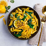 Abbildung des Rezepts Salbei-Zitronen-Penne mit Spinat