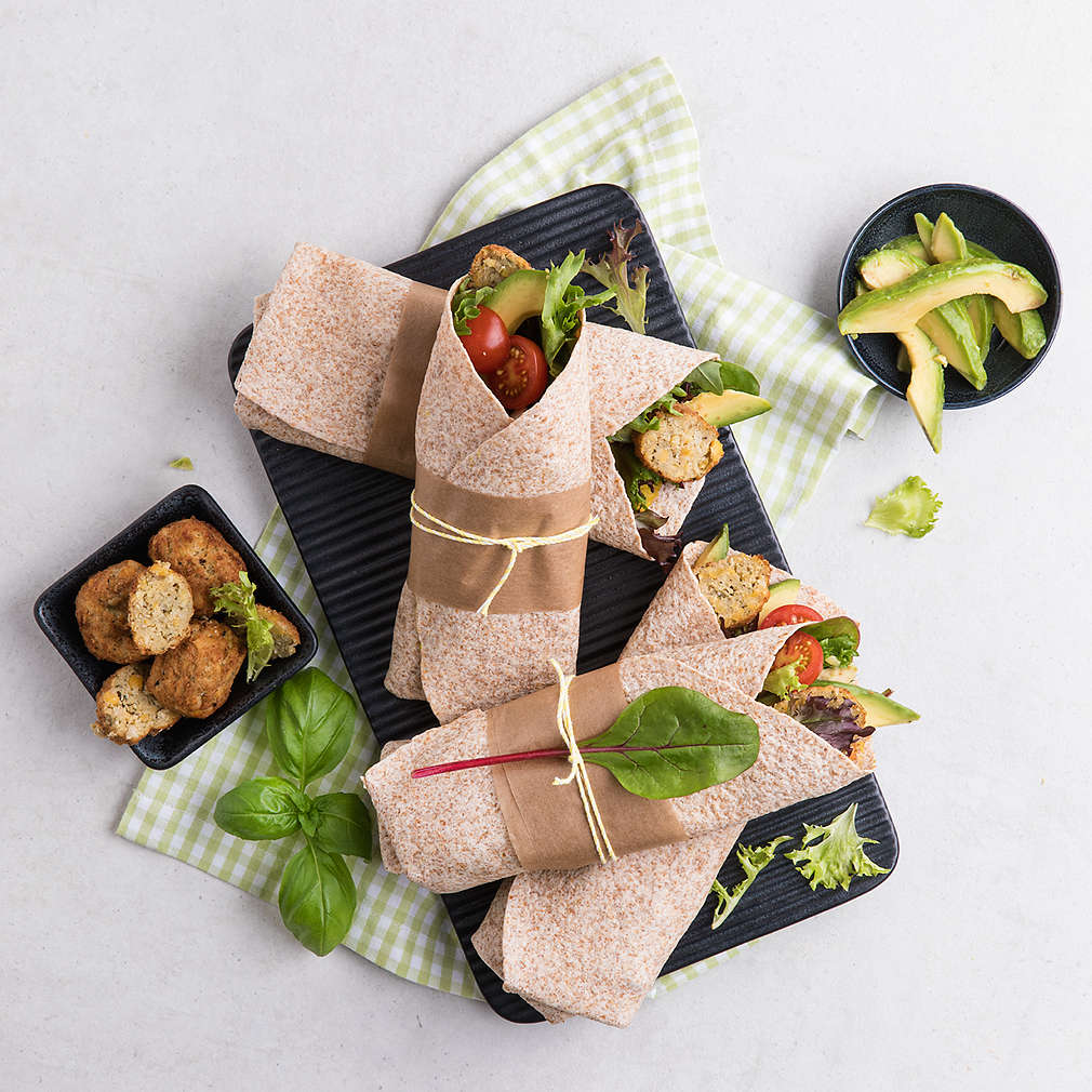 Abbildung des Rezepts Picknick-Wraps mit Falafeln