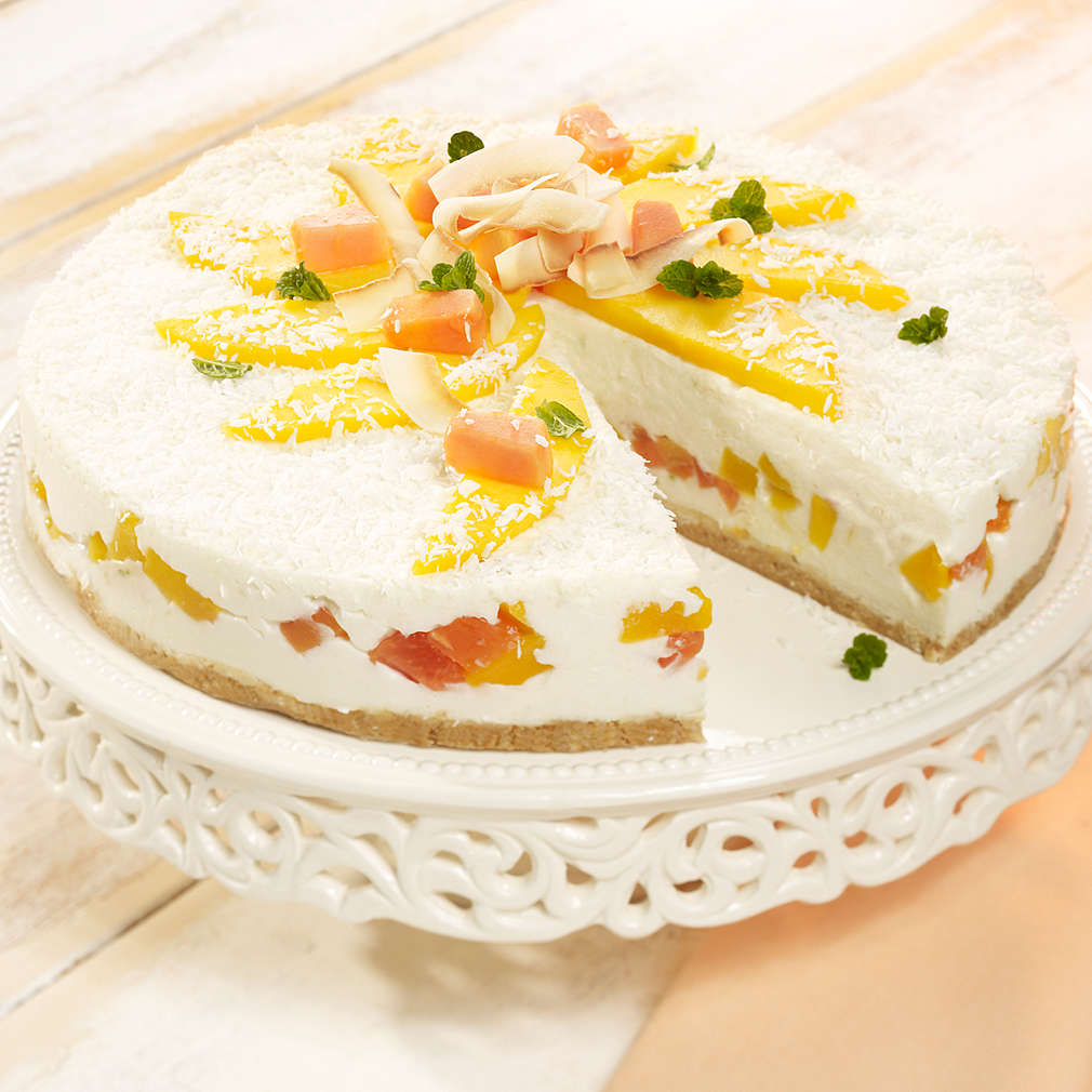 Zobrazit Vychlazený dort s tropickým ovocem receptů