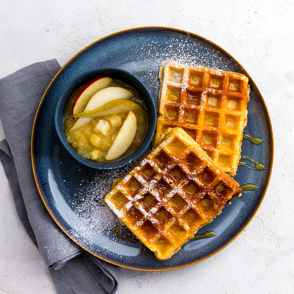 Abbildung des Rezepts Kartoffelwaffeln mit Apfel-Birnenmus