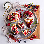 Abbildung des Rezepts Pan Cakes mit Roter Grütze
