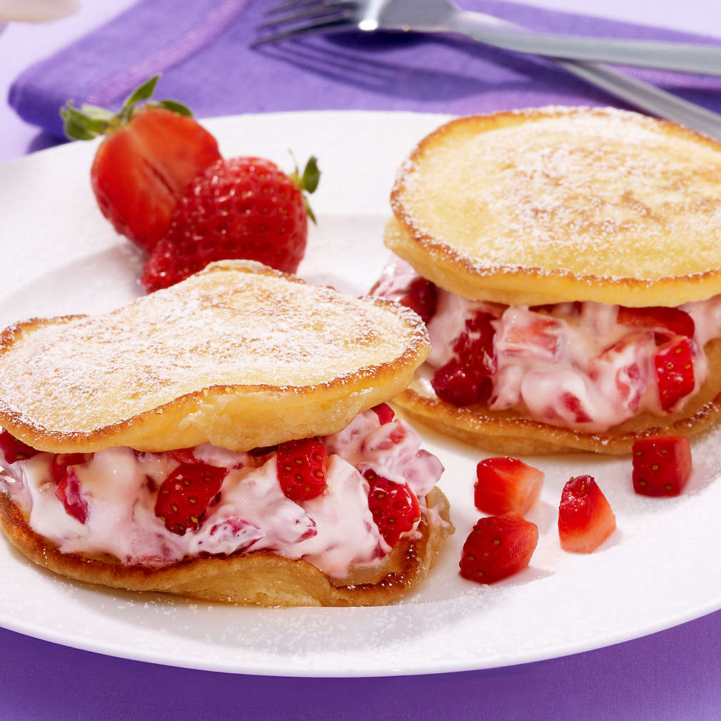 Abbildung des Rezepts Pancakes mit Erdbeeren