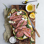 Abbildung des Rezepts Entrecôte-Streifen auf Focaccia