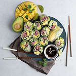 Abbildung des Rezepts Entrecôte-Sommerrollen mit Avocado und Mango